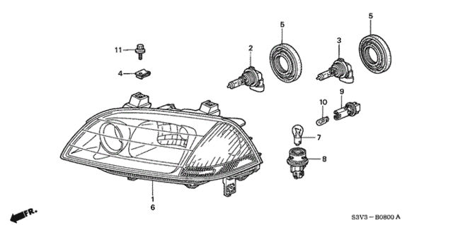 Headlight (1) for 2003 Acura MDX #0