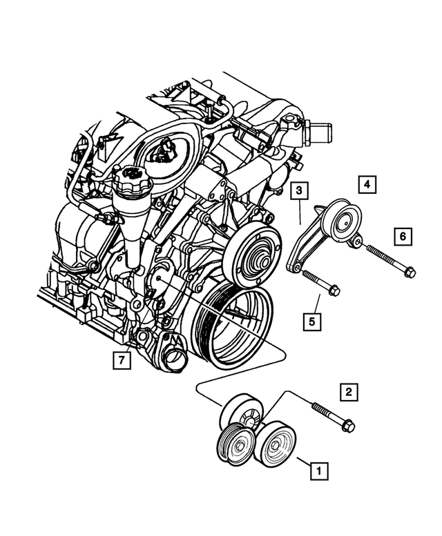 6504344 - Cooling: Hex Head Screw And Washer for Dodge: Dakota, Durango, Nitro, Ram 1500, Ram 2500, Ram 3500 | Jeep: Commander, Grand Cherokee, Liberty, Wrangler | Ram: 1500, Dakota Image