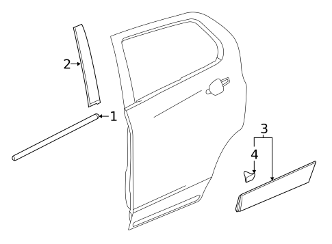 Exterior Trim - Rear Door for 2018 Buick Envision #0