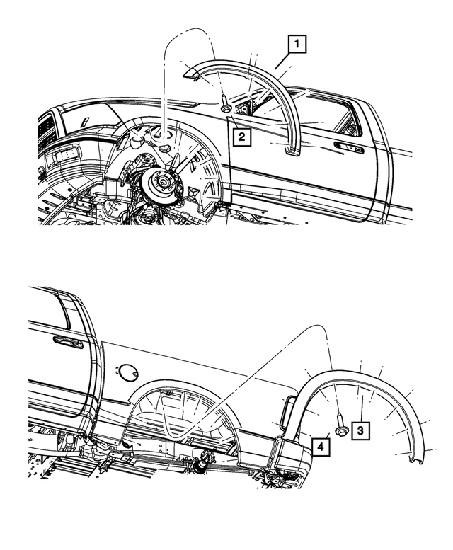 1FV91GBSAB - Exterior Ornamentation: Wheel Opening Flare Molding, Left Front for Mopar Image