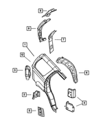 68004526AD - Body Sheet Metal Except Doors: Body Side Aperture Rear Panel, Right for Mopar Image
