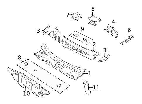 Cowl for 2005 Ford Freestyle #0
