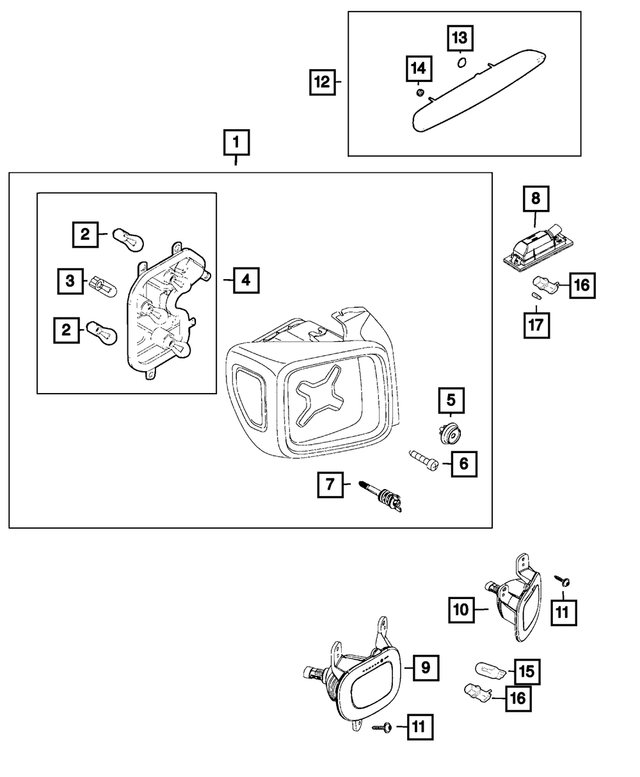 68439306AA - Electrical: Tail Lamp, Left for Mopar Image
