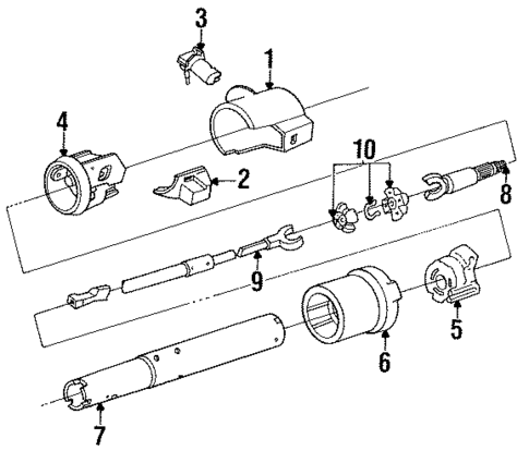 Steering Column Assembly for 1994 Pontiac Sunbird #0