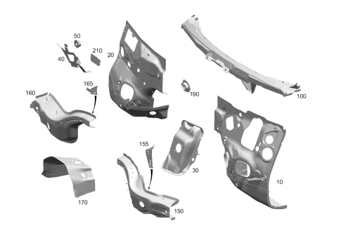 Firewall and Connecting Parts for 2016 Mercedes-Benz C350e #0