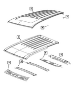 55369449AG - Body Sheet Metal Except Doors: Roof Front Header for Mopar Image
