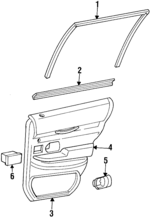 YW7Z5427407BAB - Body: Rear Door Trim for Ford: Crown Victoria Image