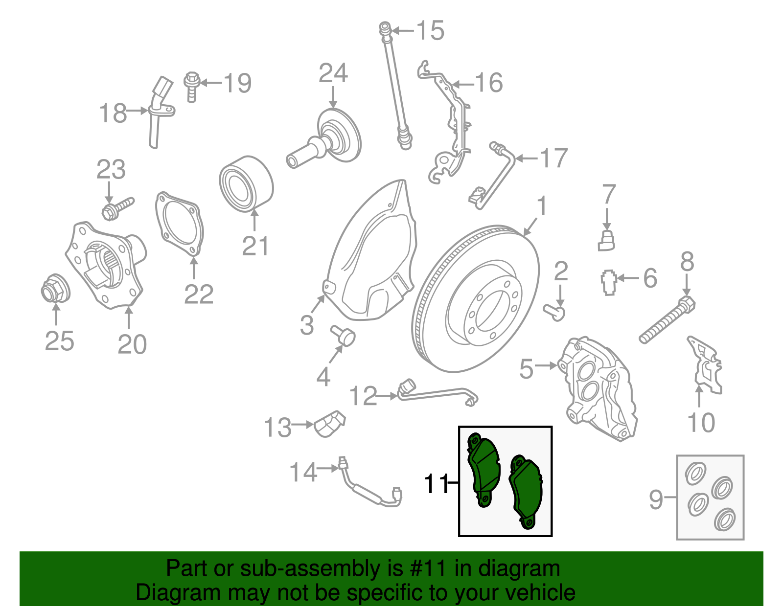 Disc Brake Pad Set - Porsche (9P1-698-151-A)