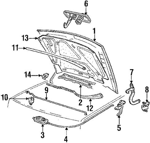 Hood & Components for 1985 Volkswagen Jetta #0