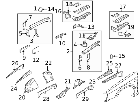 Structural Components & Rails for 2004 Subaru Baja #0