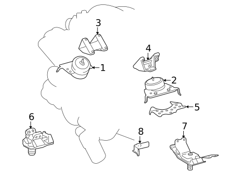 Engine & Trans Mounting for 2008 Toyota Sequoia #0