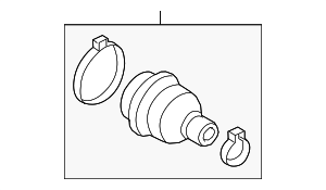5Q0498201F - Front Drive Axle: CV Joint Boot Kit for Audi Image