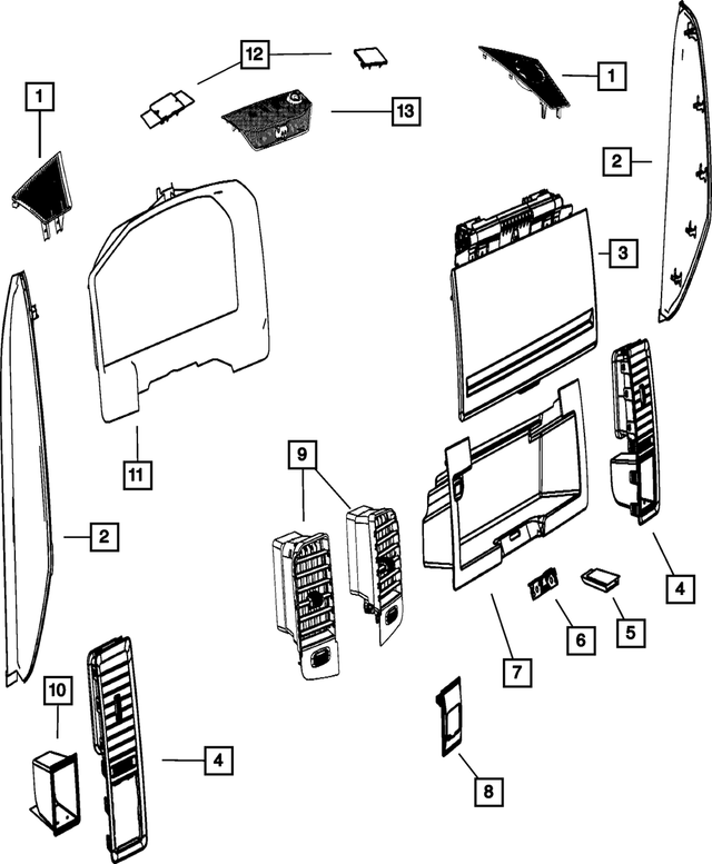 1NL95HL1AA - Interior Trim: Speaker Grille, Right for Mopar Image image