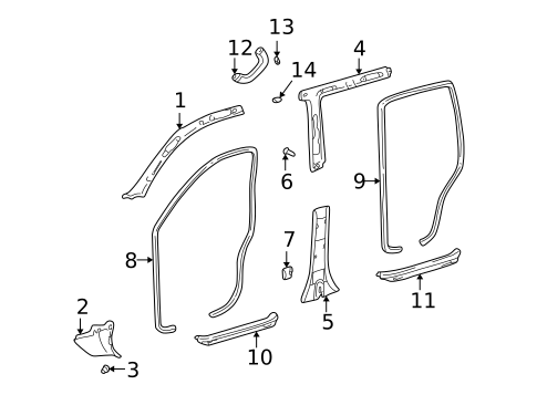 Interior Trim - Pillars for 1998 Lexus LX470 #0