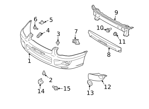Bumper & Components - Front for 2004 Subaru Impreza #0