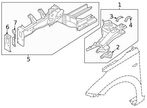 Structural Components & Rails for 2012 Hyundai Elantra #1