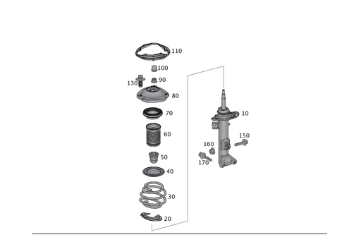 Spring Strut and Spring Strut Mounting Front for 2014 Mercedes-Benz SLK250 #0