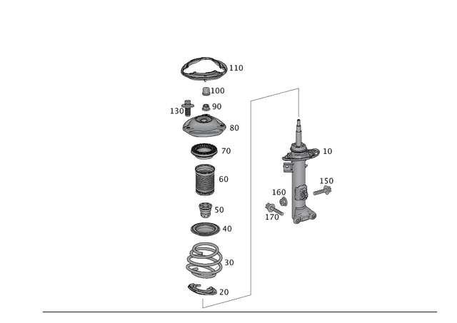 19908454 - Springs, Suspension and Hydraulics: Hex. Nut W Flange + Piece for Mercedes-Benz Image image