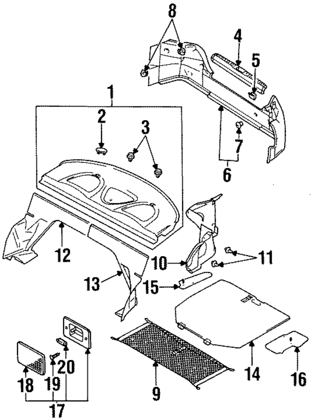MB877475 - Body: Rear Body Panel Trim Panel Bracket for Mopar Image