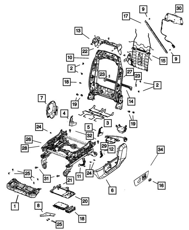 68050447AA - Interior Trim: Front Seat Cushion Frame for Mopar Image