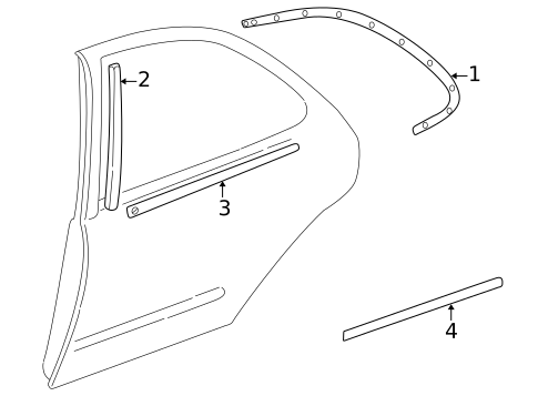 Exterior Trim - Rear Door for 1998 Nissan Altima #0