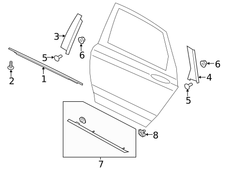 Exterior Trim - Rear Door for 2013 Lincoln MKZ #0