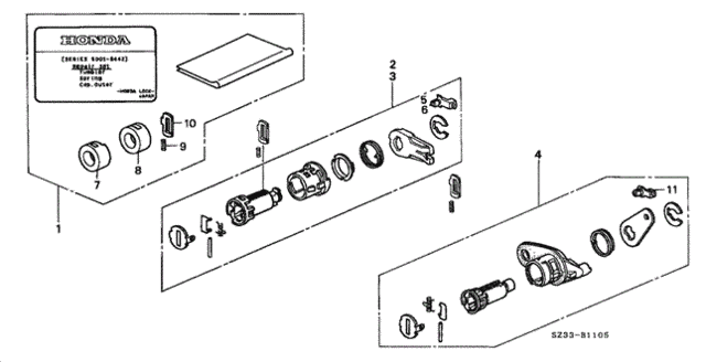 Key Cylinder Kit for 2001 Acura RL #0