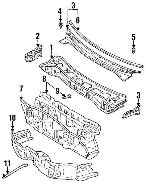 Cowl for 1997 Toyota Tercel #0