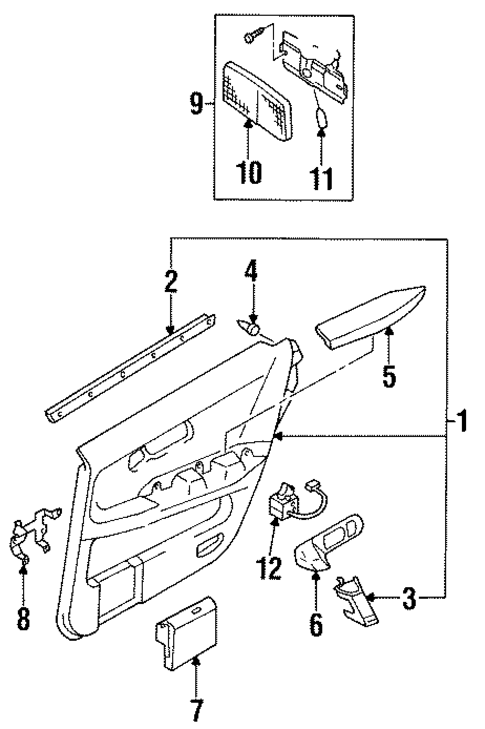 Interior Trim - Rear Door for 1996 INFINITI Q45 #0