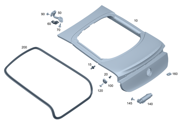 2977405900 - Rear-End Door/Trunk Lid/Liftgate: Rear-End Door for Mercedes-Benz: EQS 450, EQS 450+, EQS 580, EQS AMG Image image