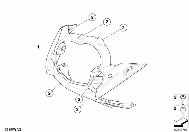 46637727111 - Frame and Mounting Parts: Trim Cover Upper Section for BMW-Motorrad Image
