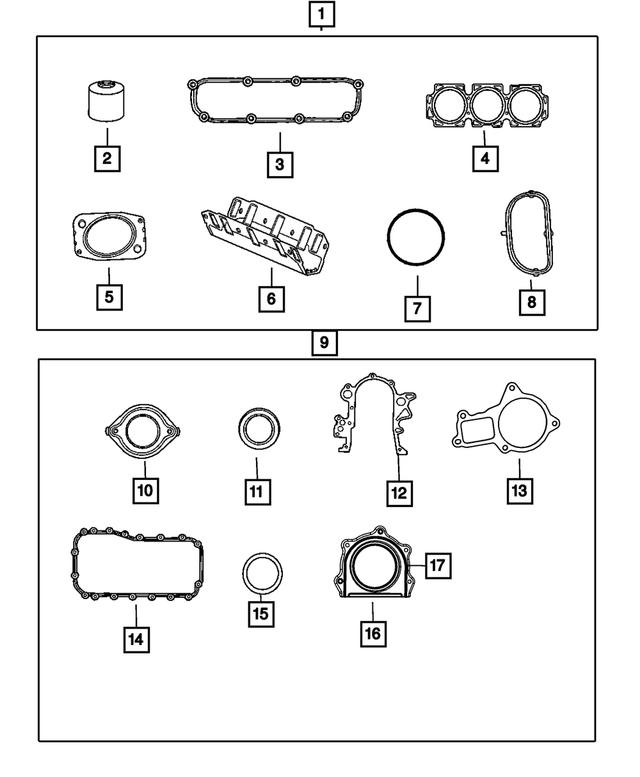 « 68002338AB – Engine 3.8L Six Cylinder : Haut Du Moteur Ensemble De Joint pour Mopar Image »