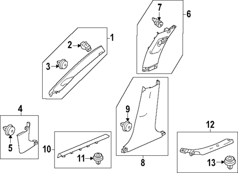 Interior Trim - Pillars for 2023 Honda HR-V #0