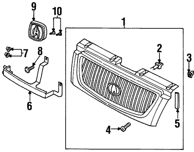 8942180270 - Body: Grille Assembly Clip for Acura Image