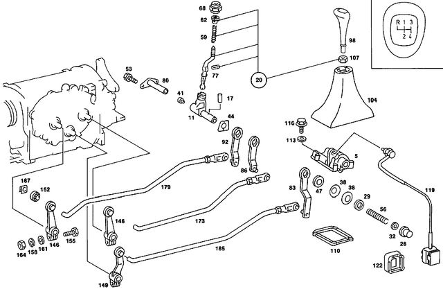 1262670410 - : Gearshift-Lever Knob for Mercedes-Benz: 220, 220D, 230, 240D, 280, 280C, 280CE, 280S, 280SE, 280SEL, 350SL Image