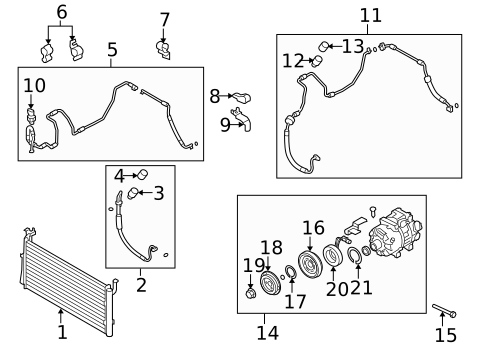 Condenser, Compressor & Lines for 2009 Kia Amanti #0