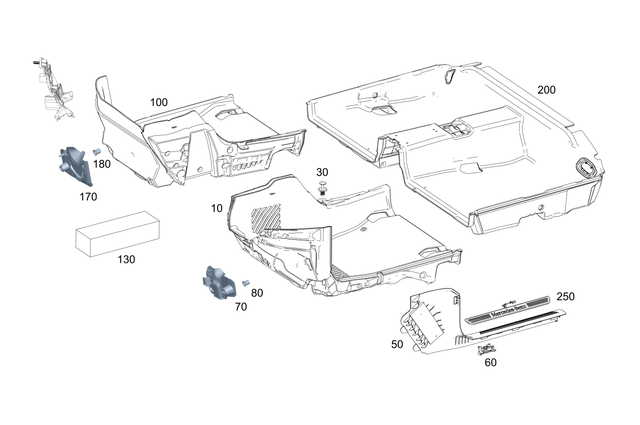 1776801900 - Panelling: Front Floor Covering for Mercedes-Benz: 180A, 180b, 220a, A220, A35 AMG, CLA250, CLA35 AMG, CLA45 AMG, CLA45 AMG S, GLA250, GLA35 AMG, GLA45 AMG, GLB250, GLB35 AMG Image image