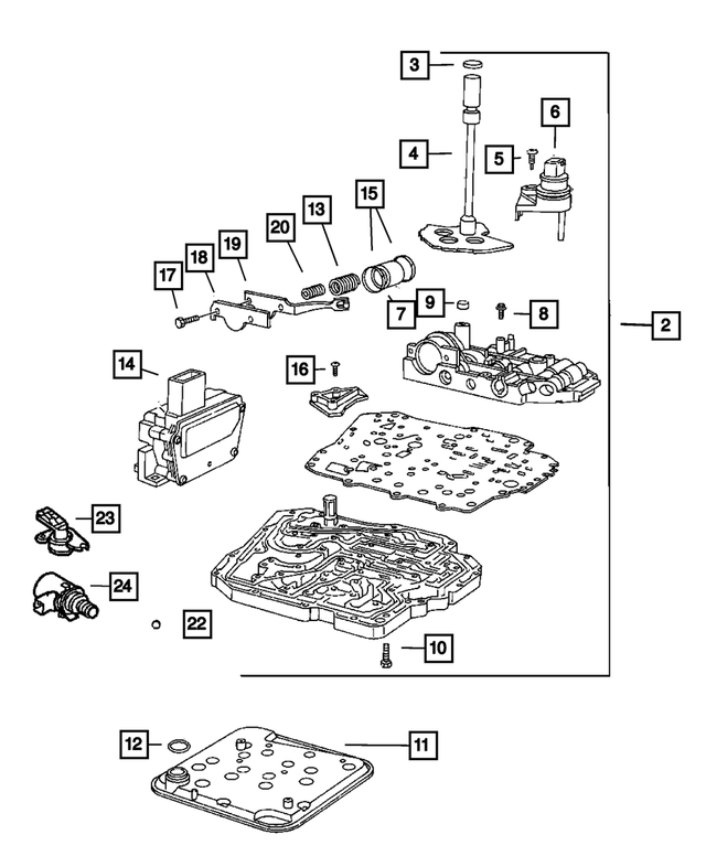 5191759AA - Automatic Transaxle 4 Speed: Complete Valve Body for Mopar Image