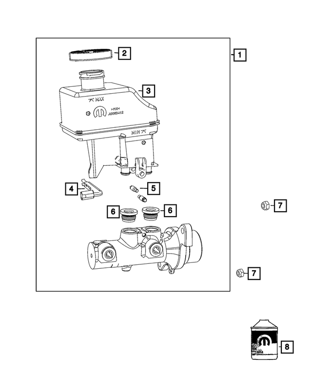 « 68398159AA – Brakes : Maître-cylindre De Frein RÉservoir pour Mopar Image »