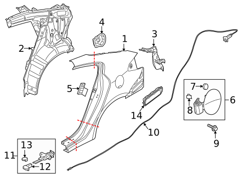 Quarter Panel & Components for 2018 Kia Forte #0