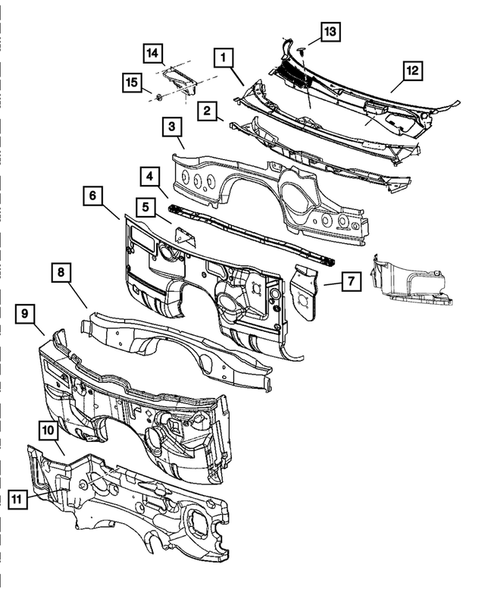 Cowl and Dash Panel for 2012 Chrysler 300 #0
