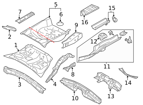 Rear Floor & Rails for 2015 Subaru Impreza #0
