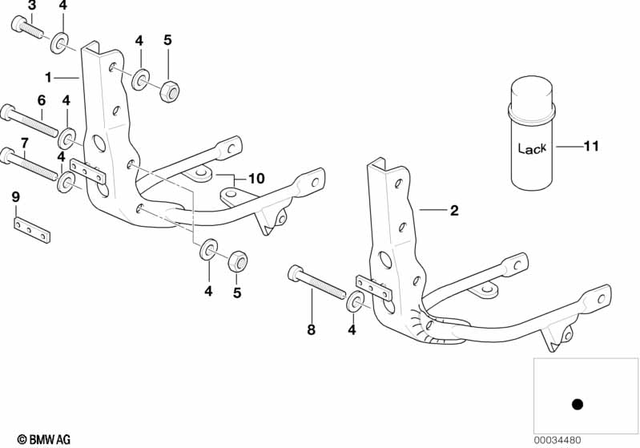 46512345640 - Frame and Mounting Parts: Engine Support Reinforced -  for BMW-Motorrad Image