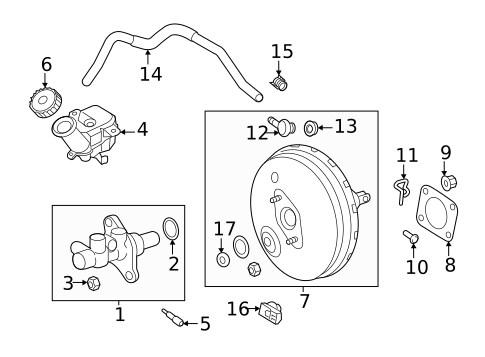 Master Cylinder - Components On Dash Panel for 2025 Mitsubishi Eclipse Cross #0