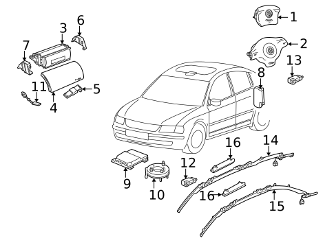 Air Bag Components for 2005 Volkswagen Golf #0