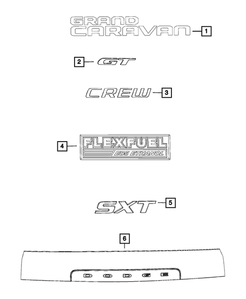 Nameplates for 2019 Dodge Grand Caravan #0