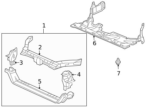 Radiator Support for 2005 Honda Accord #0