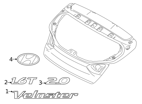 Exterior Trim - Lift Gate for 2020 Hyundai Veloster #0
