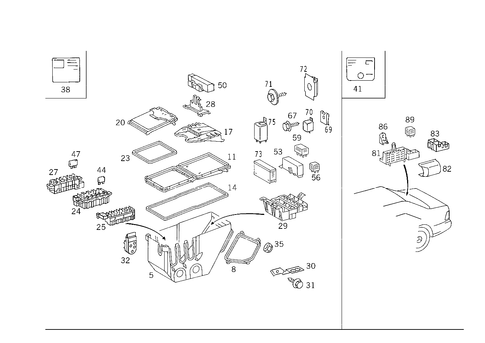 Fuse Box and Relay for 1993 Mercedes-Benz 600 SEL #1
