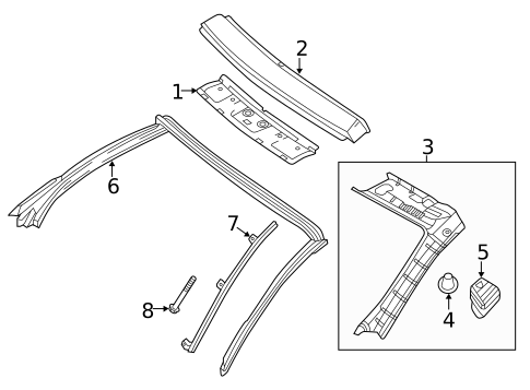 Windshield Header & Components for 2016 Mercedes-Benz SLK300 #0